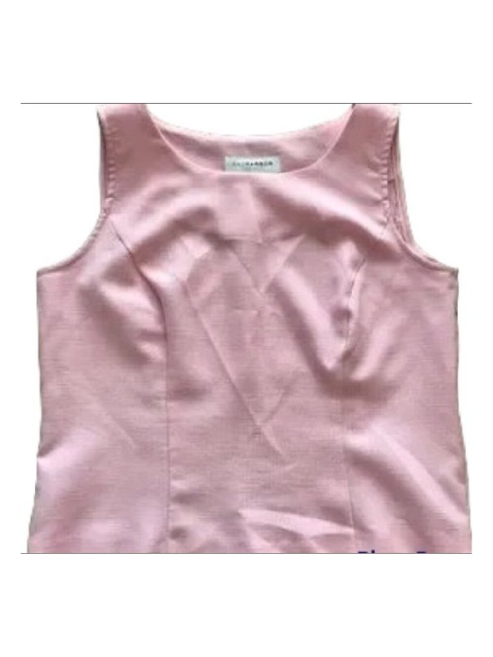 Sag Harbor Sleeveless Blouse Pink Size 10P Petite Shell Tank Top Linen Look